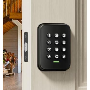 Imagem de Veise Fechadura de porta de entrada sem chave, fechadura eletrônica com teclado, trava automática, trava de porta com senha antiespiar com teclados, trava de 1 toque e fácil instalação (1 pacote)