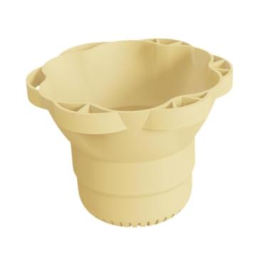 Imagem de Kokiya Tigela de limpeza do pincel de maquiagem de silicone, limpador de escova de maquiagem dobrável, ferramenta de limpeza de lavador de tapete portátil, Amarelo