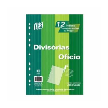 Imagem de Divisória para Fichário Ofício Yes 12 Divisões C/Visor Cristal
