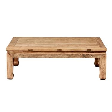 Imagem de Mesa de Centro Mesa de chá de madeira de olmo antigo mesa de centro retro mesa de chá de madeira original japonês mesa zen janela mesa baixa Mesa de Chá