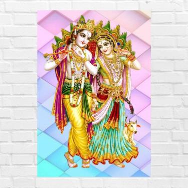 Imagem de Placa Decorativa Mdf Krishna E Radha Tamanho 20x27cm