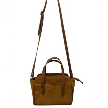 Imagem de Bolsa Pequena De Couro Camurçado Zup Cor Caramelo