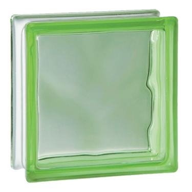 Imagem de Tijolo Bloco De Vidro Wave Colorido 19x19x8 Un Tradestar Verde