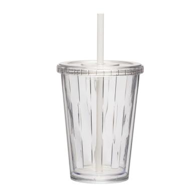 Imagem de Copo Duplo Multiuso 670ml Com Tampa Canudo Liso Personalizar Cor:transparente