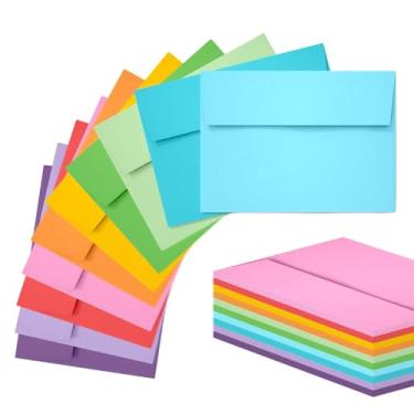 Imagem de Slapaflife Pacote com 50 envelopes 12 x 17 cm, envelopes autoselados coloridos 12 x 18 cm para convites, cartões postais, casamentos, cartões comemorativos, fotos