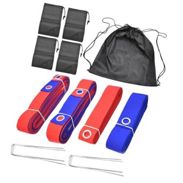 Imagem de Deevoka Kit de Marcadores para Vôlei na Areia com Âncoras e Corda de 16 Metros, Vermelho e Azul