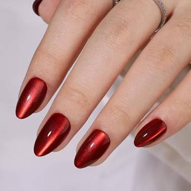 Imagem de RTKHFZE Unhas Postiças Curtas De Gel Macio, Quadradas, Vermelhas, Estilo Olho Gato, Com Cola, Encaixe Perfeito, Bastão Reutilizável Em 16 Tamanhos, Kit 32 Peças, Hot Love