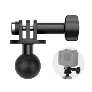 Imagem de Mechrig Adaptador de montagem esférica para câmera Gopro Hero Series/AKASO/SJCAM/DJI/OSMO/Ação, compatível com suportes de cabeça esférica RAM, suporte de cabeça esférica rotativa com parafusos de