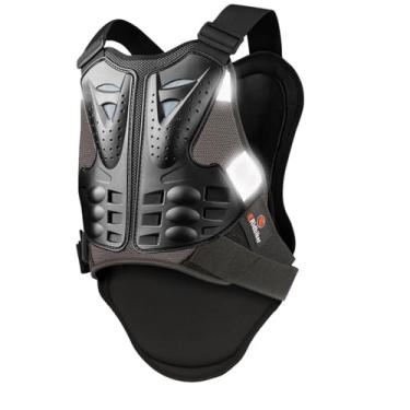 Imagem de RIDBIKER Colete Protetor De Tórax Para Motocross, Refletivo Motociclistas, Equipamento Corrida Off-Road Masculina (Preto, Grande)