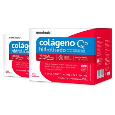Imagem de Kit 2 Colágeno + Q10 Maxinutri 30 Sachês Frutas Vermelhas