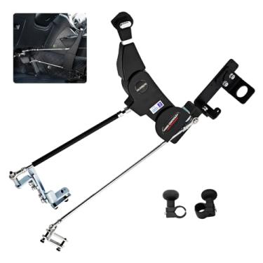 Imagem de XuanBird Controles manuais para motoristas com deficiência, pedais de freio e kit de dispositivo de assistência do acelerador com giradores de volante, controles manuais de condução para deficientes,