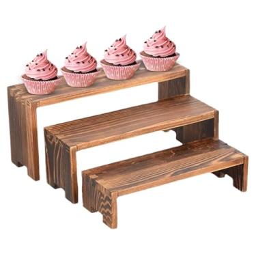 Imagem de Elevadores Decorativos de para Exposição em Mesa,Suporte para Bolo de para Sobremesa e Doces | Expositor Retangular Empilhável para Bolos para Sobremesas, Comida, Perfumes, Joias e Coleções