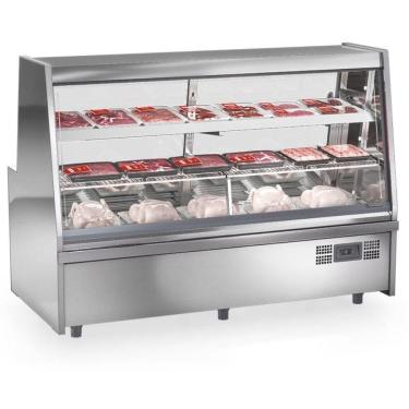 Imagem de Balcão De Frios E Avícola Aquecido Grta200a Gelopar Expositor De Carnes Inox 2mt 220v