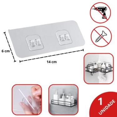 Imagem de Gancho Adesivo de Parede Reposição Para Prateleira de Banheiro Cozinha