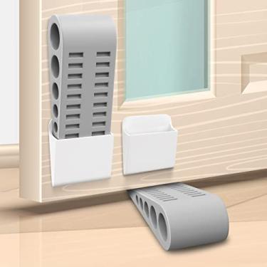 Imagem de Rolhas de porta para parte inferior da porta – Pacote com 8 cunha de segurança de borracha, empilhável, resistente, batente de porta com suporte para escritório em casa, sala de aula em carpete, concreto, linóleo e madeira, presentes de aquecimento de casa nova