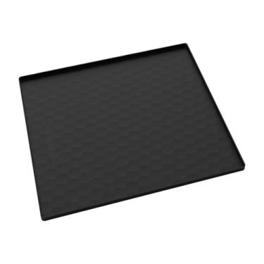 Imagem de Ｂｅｓｇａ Tapete de chão para freezer, mini geladeira, bandeja coletora de pingos, silicone multiuso, evita derramamento de água, secadora, protetor superior, Preto 60x60cm