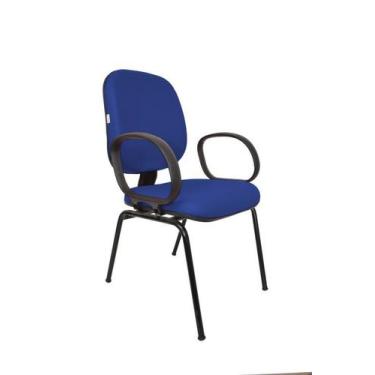 Imagem de Cadeira Fixa Diretor Fire - Maiart, Couro Sintetico Corano, Azul