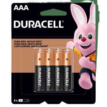Imagem de Kit 8 Pilhas Duracell Alcalina Aaa Palito Cartela 8 Mn2400B8