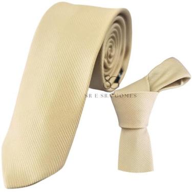 Imagem de Gravata nude bege tecido trabalhado para padrinhos e eventos - Hero Me