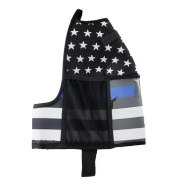 Imagem de Gallon Gear Capa de hidratação fitness de meio galão | Suporte de garrafa de água portátil e refrigerante com isolamento de neoprene | Estojo com bolsos de armazenamento (Linha azul fina)