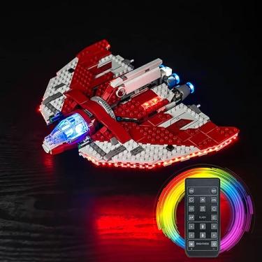 Imagem de Hilighting Kit De Iluminação Led Atualizado Compatível Com O Conjunto Construção Lego Ahsoka Tano S T-6 Jedi Shuttle, Versão Remota, Modelo 75362 Para Adultos, Presentes Divertidos Amantes (Modelo N