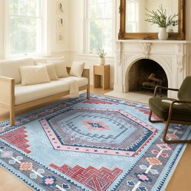 Imagem de Tapete Oushak, tapete turco vintage floral pastel grande para sala de estar, sala de jantar, quarto, cozinha, banheiro, berçário, corredor, tapetes (856BlM, 2,5 x 30,5 cm)