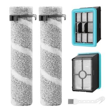 Imagem de RONGJU Escovas e filtros de substituição 4111A para Bissell CrossWave Edge, limpador de piso rígido em várias superfícies, aspirador de pó seco e úmido com tecnologia Zero-Gap Edge, 2 pincéis e 2