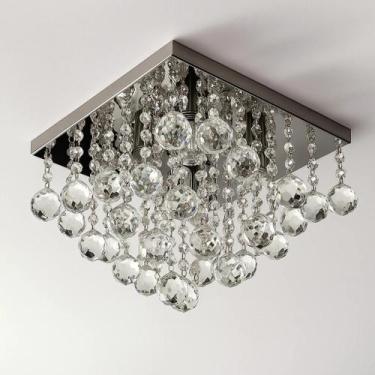 Imagem de Lustre Cristal Moderno 30x30cm Elegante Para Sala e Quarto, Classico, 