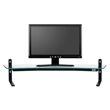 Imagem de Suporte para 02 Monitores Reliza Executive Preto com Vidro Incolor