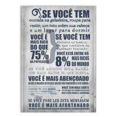 Imagem de Placa Decorativa Frases Você Já É Rico Motivação Gratidão Decoração Poster Quarto Sala