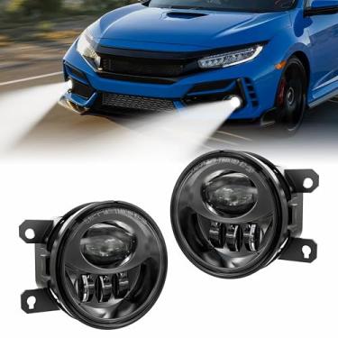 Imagem de GXENOGO Conjunto de faróis de neblina de LED compatível com Honda Civic 2013-2021 2013-2015 Accord 2015-2020 compatível com 2019-2020 HR-V DOT aprovado para Honda Civic Sedan Coupe Hatchback