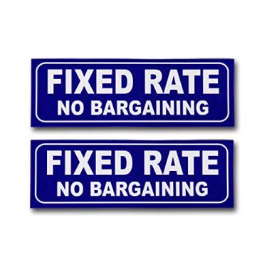 Imagem de eSplanade Adesivo de sinal de preço fixo sem pechinchas - Fácil de montar, resistente ao clima, tamanho de tinta de longa duração (22,86 cm x 7,62 cm)