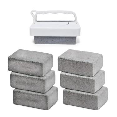 Imagem de 7 peças de pedra-pomes portátil para limpeza, bloco de limpeza substituível para forno, churrasqueira, pedra-pomes para limpeza de azulejos de piscina