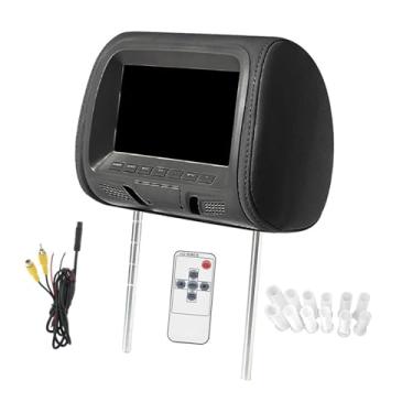 Imagem de predolo de encosto de cabeça de carro com tela de 7 polegadas, display AV DC12V, acessórios pretos, tela LCD para banco traseiro, Preto Sem Zíper