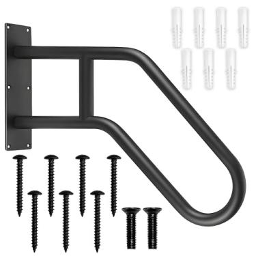 Imagem de Trilhos de mão para degraus ao ar livre - alça de segurança em forma de U, barra de apoio de parede para idosos e família, grade de varanda durável e suporte de deck