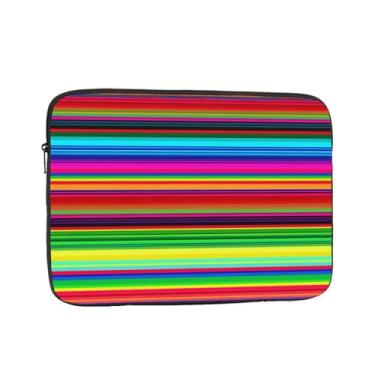 Imagem de Capa para laptop com listras mexicanas coloridas de 12 polegadas, bolsa de transporte para computador, à prova de choque, capa protetora para notebook, bolsa portátil para laptop, bolsa à prova d'água