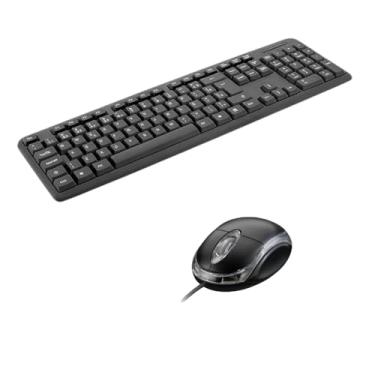 Imagem de Kit Teclado e Mouse Premium USB ABNT2 - Design Ergonômico, Conexão Estável e Durável para PC, Notebook, Desktop, Escritório e Home Office
