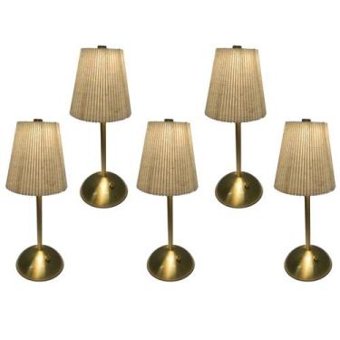 Imagem de Luminaria de Mesa LED 3 Tons Abajur Kit 5 uni USB Bateria Recarregavel