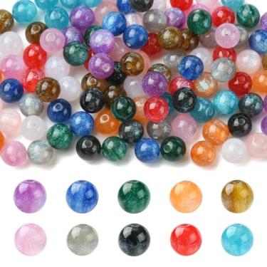 Imagem de UR URLIFEHALL 120 peças, 12 cores, 8 mm, imitação de olho de gato, contas redondas de resina colorida para fazer você mesmo, colares, pulseiras, brincos, joias