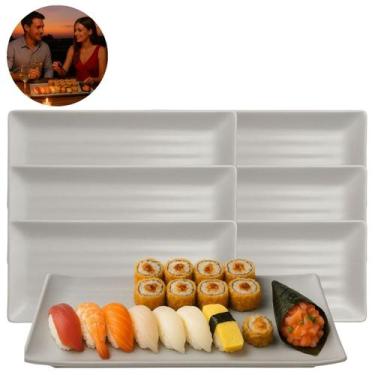 Imagem de 6 Travessas P/Servir 35cm Melamina Estilo Granilite Moderna - Lyor