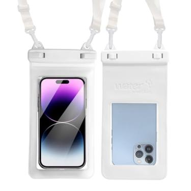 Imagem de SUNG CHY IPX8, bolsa de telefone impermeável 7.4, ajuste universal (iPhone 16 15 14 13 Plus Pro, 12 11 Pro XR X 8 7 6S Plus SE, Galaxy S25 S24 S23 S20 Series Pixel, cordão incluído (branco) 1 pacote