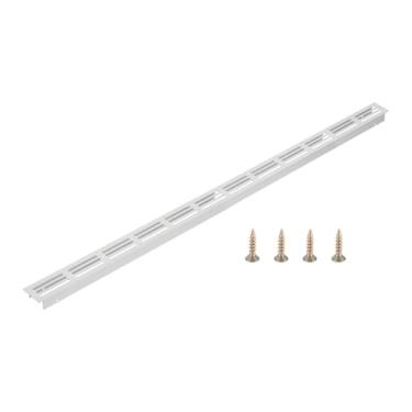 Imagem de PATIKIL Tampa de saída de ar da porta, 61 x 3 cm (dimensões externas), grade de ventilação com venezianas de alumínio, ventilação retangular com parafusos de montagem para armário de sapatos, prata