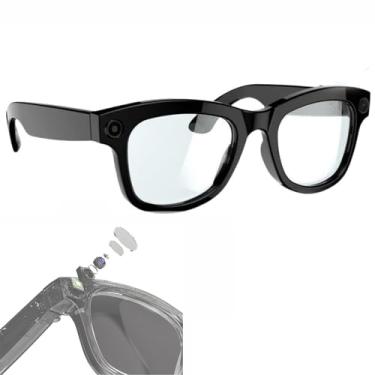 Imagem de Óculos Inteligentes Para Gravação De Vídeo HD 1080P Com Wi-Fi/Bluetooth 5.3, Câmera Ultra-ampla De 5MP E Controle De Voz Por IA, Óculos Esportivos Para Atividades Ao Ar Livre(Hyaline)