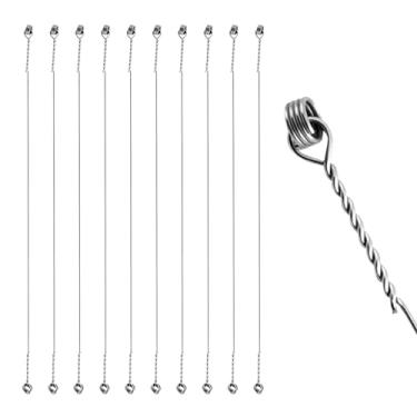 Imagem de 10 peças de fios de substituição de fatiador de queijo para cortar e fatiar queijo, 14 cm de comprimento, compatível com fios de tábua de fatiar queijo de aço inoxidável (estilo A: 14 cm, 10 peças)