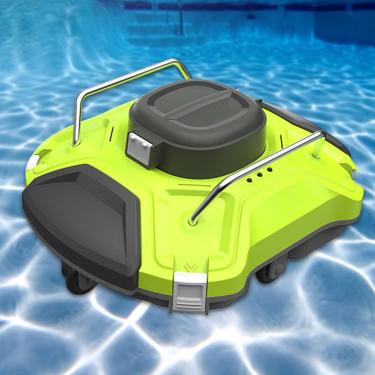 Imagem de Robô aspirador de pó inteligente para piscinas,limpador automático de piscinas,120 minutos de autonomia,à prova d'água IPX8,adequado para piscinas acima do solo/enterradas de até 100 metros quadrados