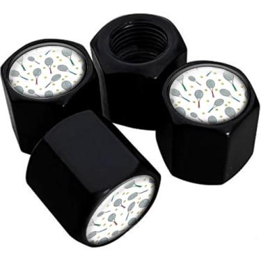 Imagem de Tampas de haste de válvula de pneu de metal, pacote com 4, tampas de haste de roda de carro, tampas de válvula de ar universais de alumínio para carros, caminhões, SUVs, bicicletas, motocicletas