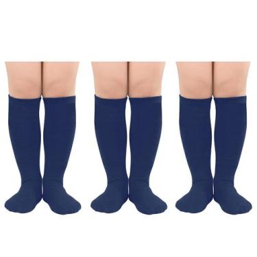 Imagem de Meias American Trends para meninas até o joelho, 3 a 6 anos, pacote co
