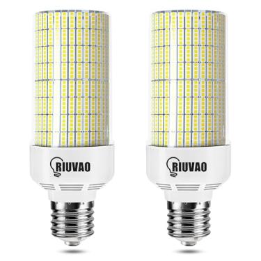 Imagem de Lâmpada LED de milho de 120 W 5000 K luz do dia 18000 lúmens super brilhante com radiador de ventilador equivalente a 1200 W E39/E40 lâmpada de milho LED base adequada para oficina de fábrica ao ar