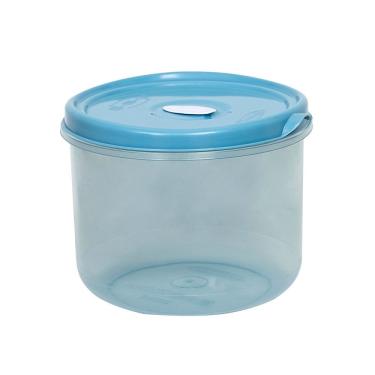 Imagem de Pote Redondo Para Micro-ondas E Freezer Com Válvula 600ml - Linha Wave Plasvale Cinza