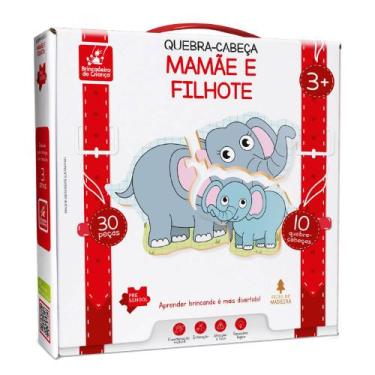 Imagem de Quebra-Cabeça Mamãe e Fillhote Brinquedo Educativo - Brincadeira De Cr